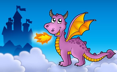 Image showing Purple dragon with castle