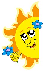 Image showing Lurking Sun with flower