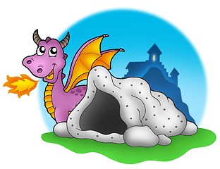 Image showing Purple dragon with cave