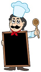 Image showing Chef holding blackboard