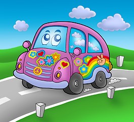 Image showing Hippie car on road