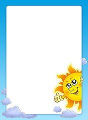Image showing Frame with cartoon lurking Sun