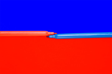 Image showing Red and  blue