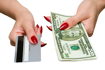 Image showing Credit card and dollars