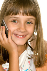 Image showing The girl with cellular phone