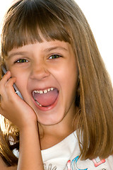 Image showing The girl with cellular phone