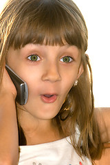 Image showing The girl with cellular phone