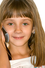 Image showing The girl with cellular phone