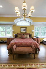 Image showing large master bedroom with window light