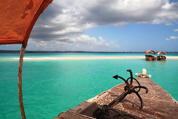 Image showing boats on sandy bar