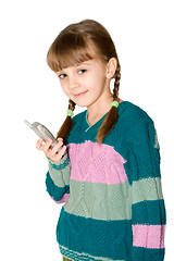 Image showing The girl with cell phone