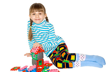 Image showing The girl with meccano
