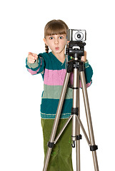 Image showing The girl with the camera