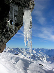 Image showing Icicle on a rock