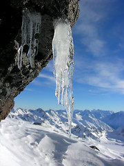 Image showing Icicle on a rock