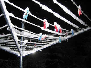 Image showing Clothesline in the snow