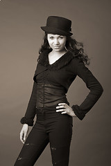 Image showing woman in black hat
