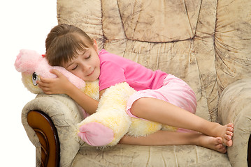 Image showing The girl in an armchair