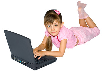 Image showing The girl with a notebook computer 2