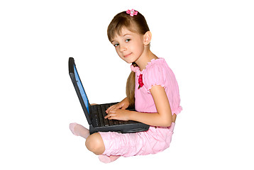 Image showing The girl with a notebook computer 3