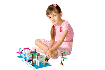Image showing The girl with meccano