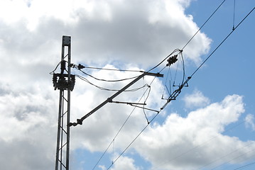 Image showing Electrical train wires