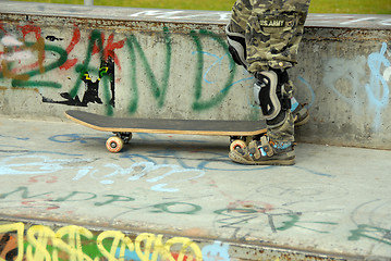 Image showing skateboard ramp at park