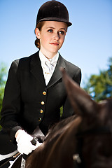 Image showing Horseback riding girl