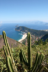 Image showing Itacoatiara beach view of the Mourao Mountain top