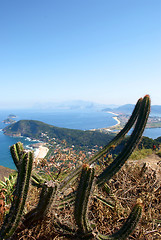 Image showing Itacoatiara beach view of the Mourao Mountain top