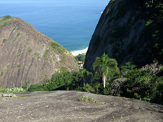 Image showing Itacoatiara beach view from the Mourao Mountain top