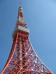 Image showing Tokyo Tower Closeup with Copyspace