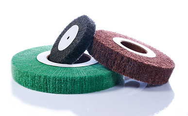 Image showing Three abrasive wheels