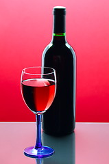 Image showing red wine glass