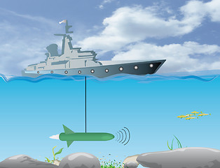 Image showing ship of research underwater