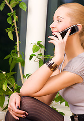 Image showing lovely woman with cell phone