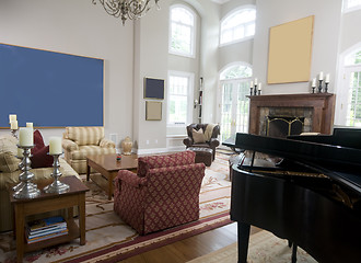 Image showing living room with grand piano