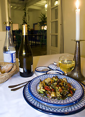 Image showing dinner in riad hotel in essaouira morocco