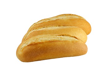 Image showing Three fresh breads isolated on white background