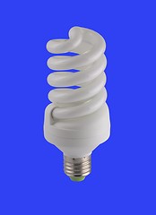 Image showing Energy-saving lamp isolated on blue background