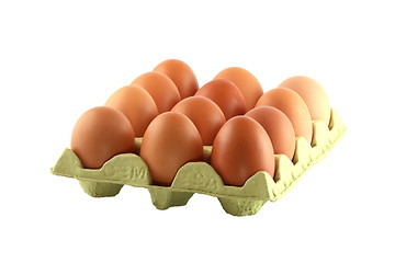 Image showing White eggs in a box