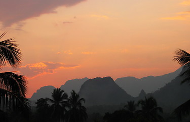 Image showing Here comes the night. Vang Vieng. Laos