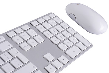 Image showing White keyboard and mouse isolated against white background