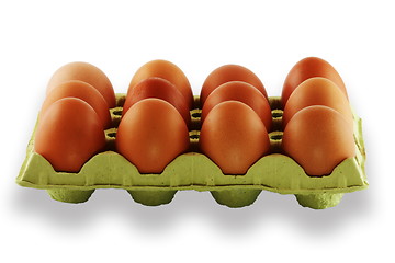Image showing White eggs in a box