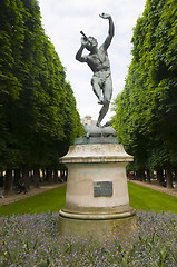 Image showing statue of faune dans ant bogene louis lequesne in luxembourg gar