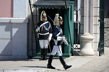 Image showing  Soldiers changing the guard in Lisbon