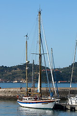 Image showing sailing boat in harbor