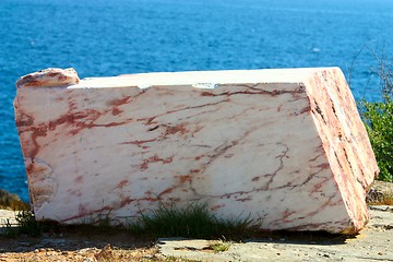 Image showing Sea view with beautiful stone