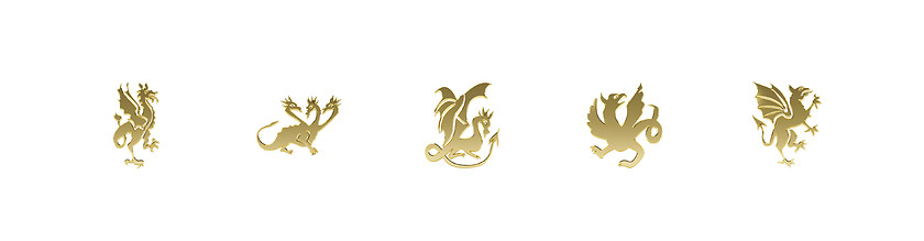 Image showing golden dragons