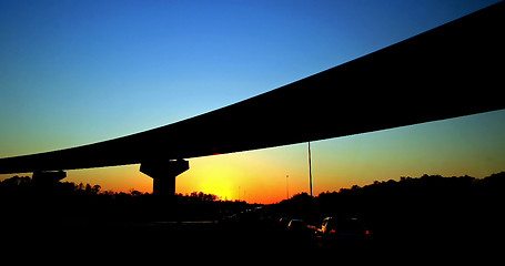 Image showing Bridge Sunset